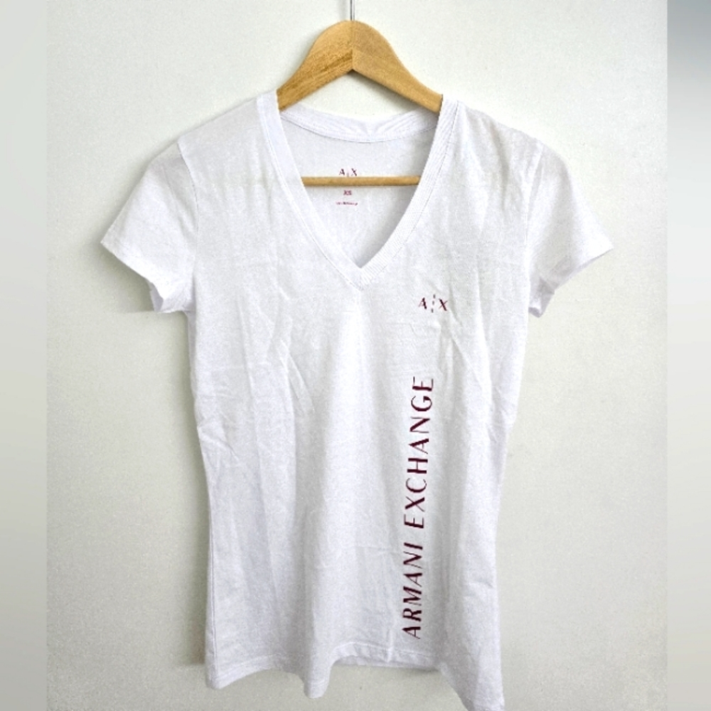 ARMANI EXCHANGE Slim fit jersey cotton v-neck  XS
